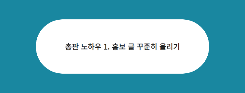 총판 노하우 1. 홍보 글 꾸준히 올리기
